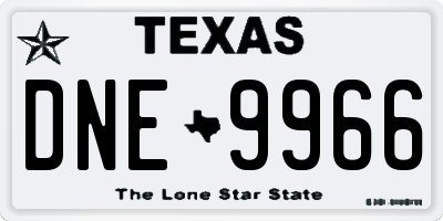 TX license plate DNE9966