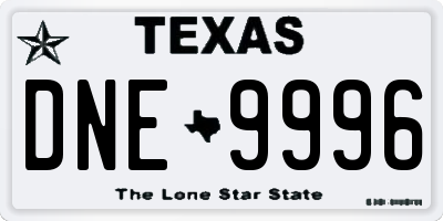TX license plate DNE9996
