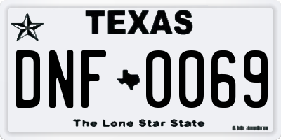 TX license plate DNF0069