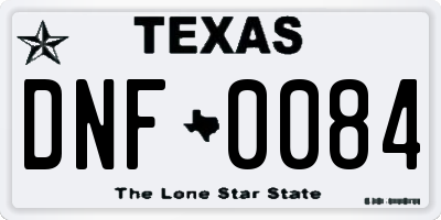 TX license plate DNF0084