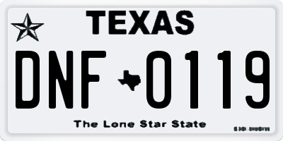TX license plate DNF0119