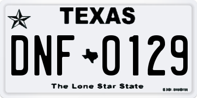 TX license plate DNF0129