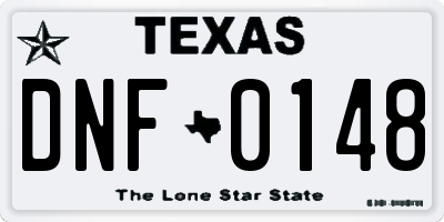 TX license plate DNF0148