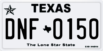 TX license plate DNF0150