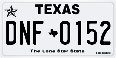 TX license plate DNF0152