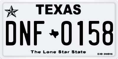 TX license plate DNF0158
