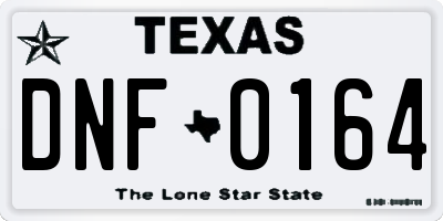 TX license plate DNF0164