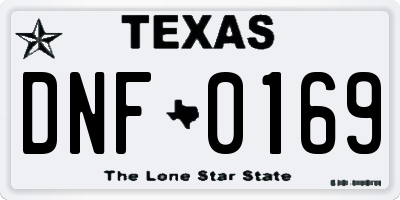 TX license plate DNF0169