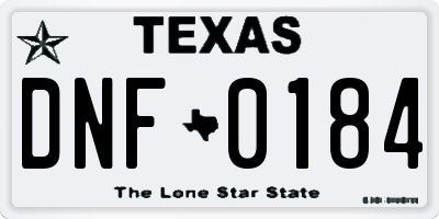 TX license plate DNF0184