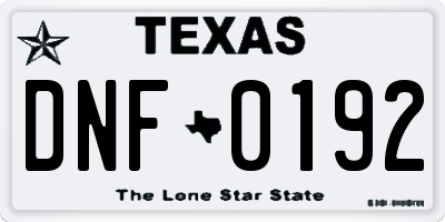 TX license plate DNF0192