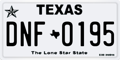 TX license plate DNF0195