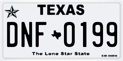TX license plate DNF0199