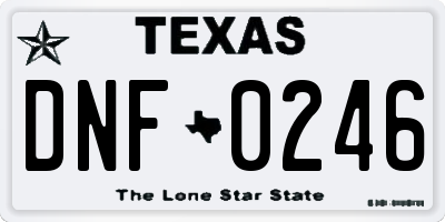TX license plate DNF0246