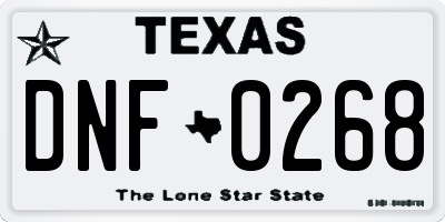 TX license plate DNF0268