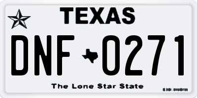 TX license plate DNF0271