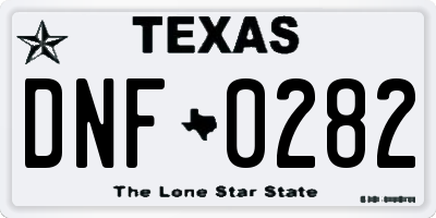 TX license plate DNF0282