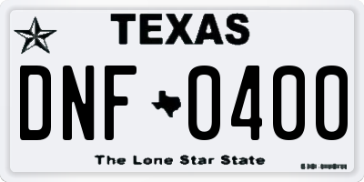 TX license plate DNF0400