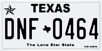TX license plate DNF0464