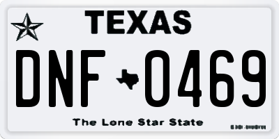 TX license plate DNF0469