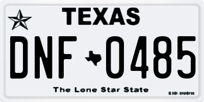 TX license plate DNF0485