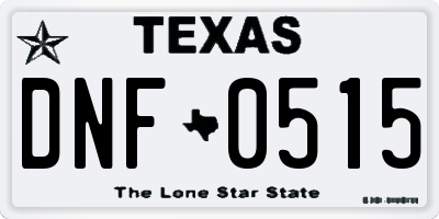 TX license plate DNF0515
