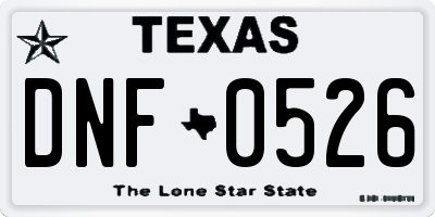 TX license plate DNF0526