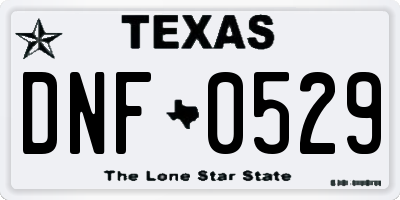 TX license plate DNF0529