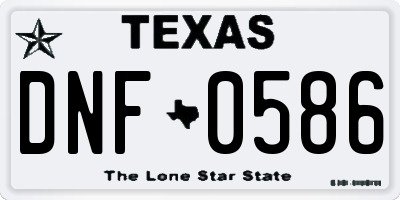 TX license plate DNF0586