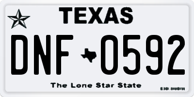 TX license plate DNF0592