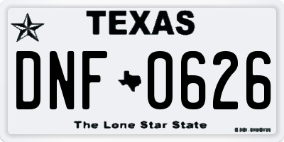 TX license plate DNF0626