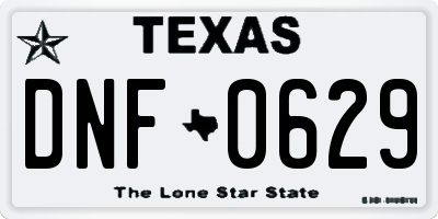 TX license plate DNF0629