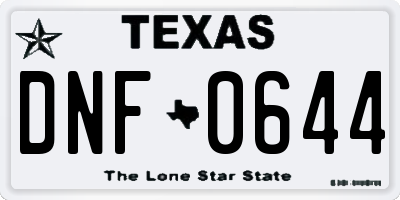 TX license plate DNF0644