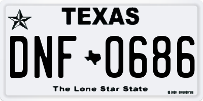 TX license plate DNF0686