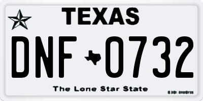 TX license plate DNF0732
