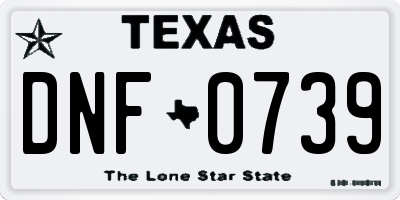 TX license plate DNF0739