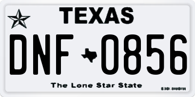 TX license plate DNF0856