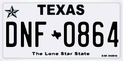 TX license plate DNF0864