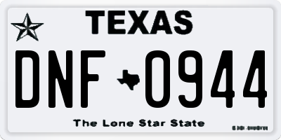 TX license plate DNF0944