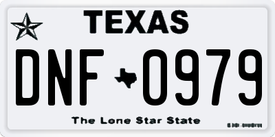TX license plate DNF0979