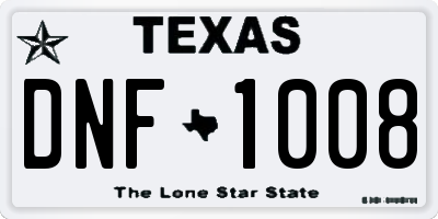 TX license plate DNF1008