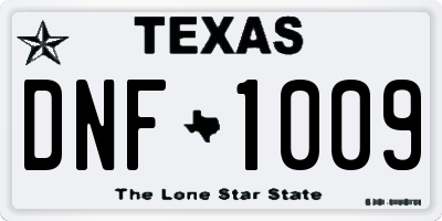 TX license plate DNF1009