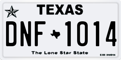 TX license plate DNF1014