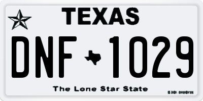 TX license plate DNF1029