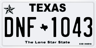 TX license plate DNF1043