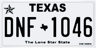 TX license plate DNF1046