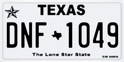 TX license plate DNF1049