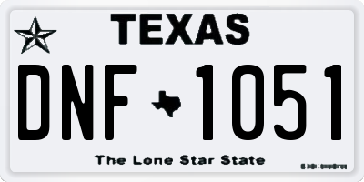 TX license plate DNF1051