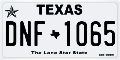 TX license plate DNF1065