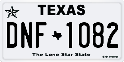TX license plate DNF1082