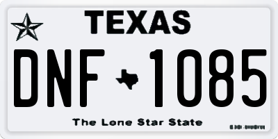 TX license plate DNF1085